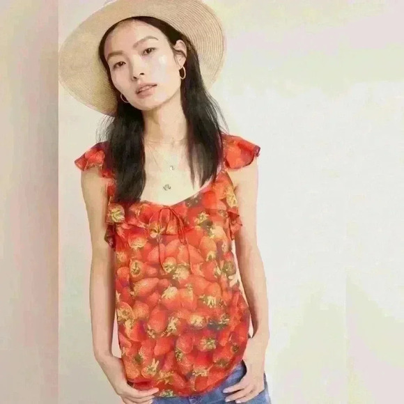 Anthropologie Scarlet Floral Blouse - Picture 1 of 7